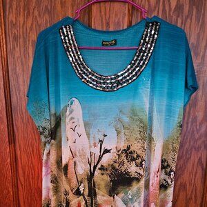 PARIS PINK WOMANS TOP SZ 3X